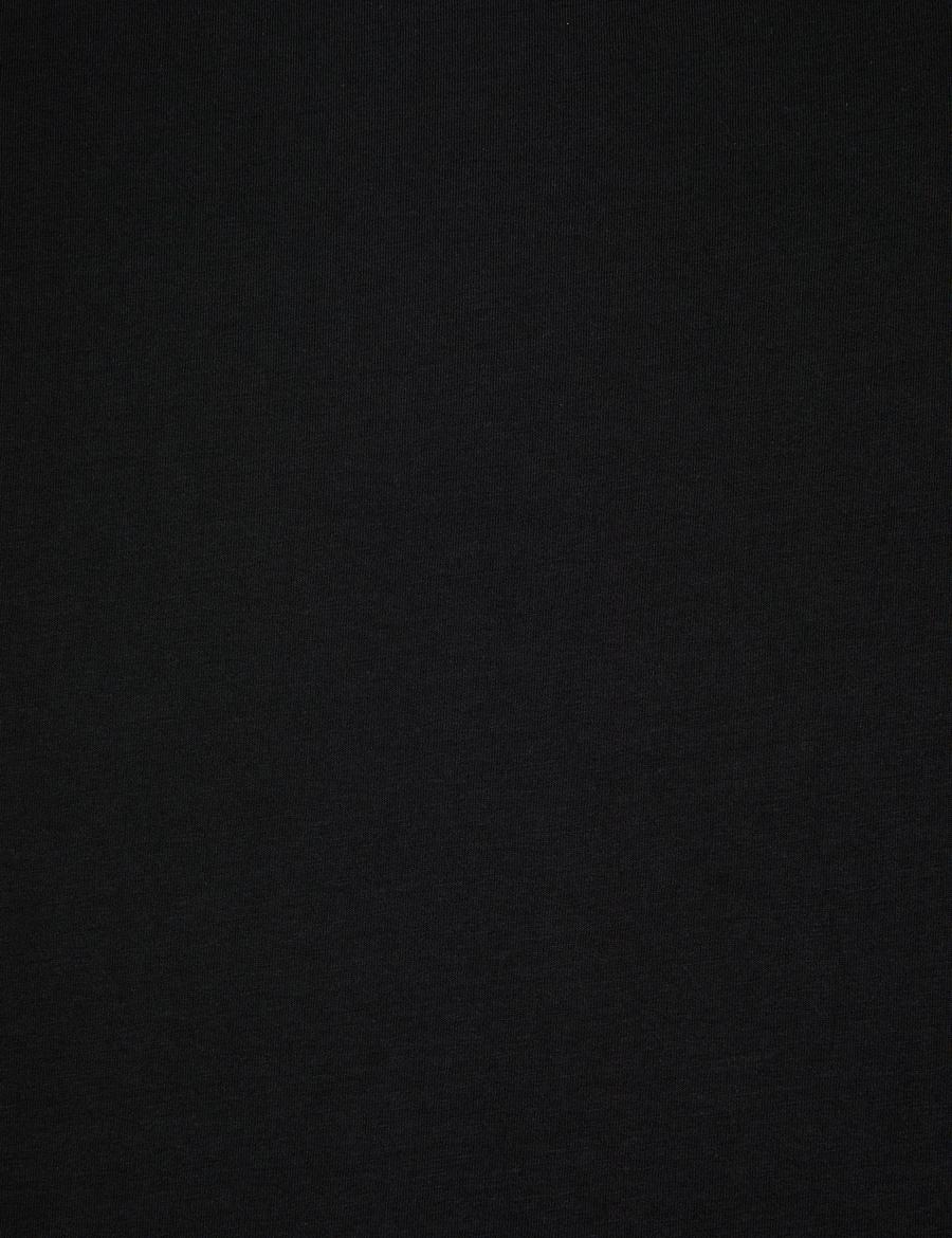 Siyah Slim Fit %100 Pamuk Bisiklet Yaka Basic Tişört