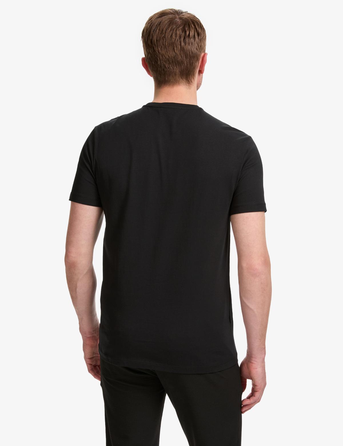 Siyah Slim Fit %100 Pamuk Bisiklet Yaka Basic Tişört - 50325307096