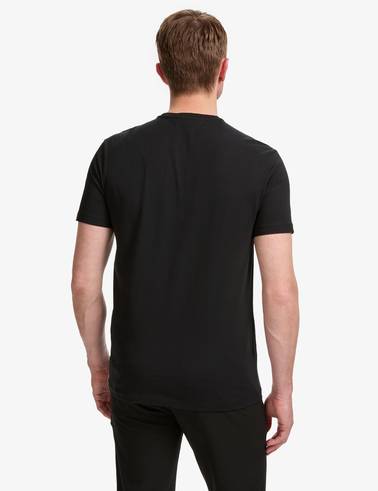 Siyah Slim Fit %100 Pamuk Bisiklet Yaka Basic Tişört