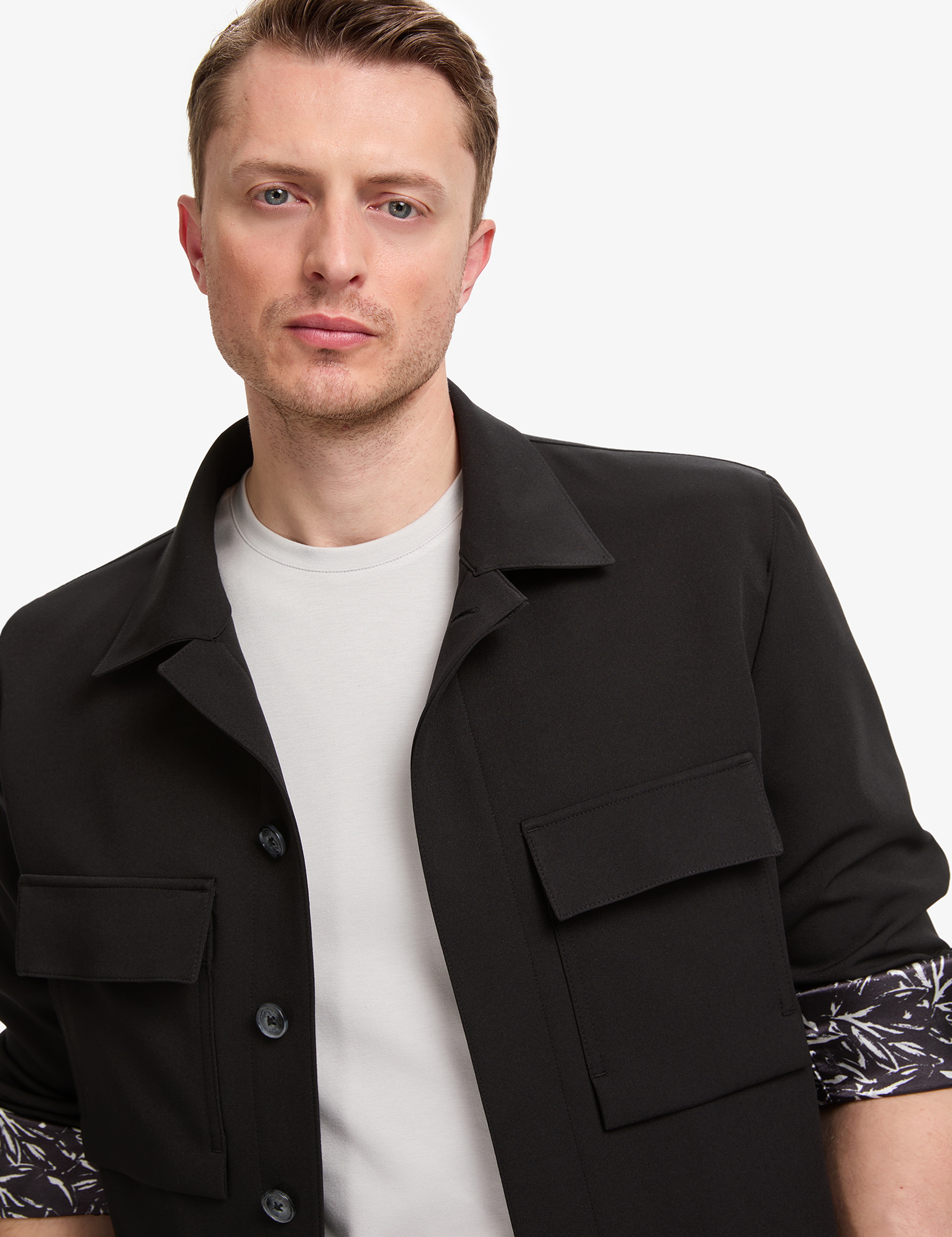 Siyah Regular Fit Gömlek Ceket - Image 3