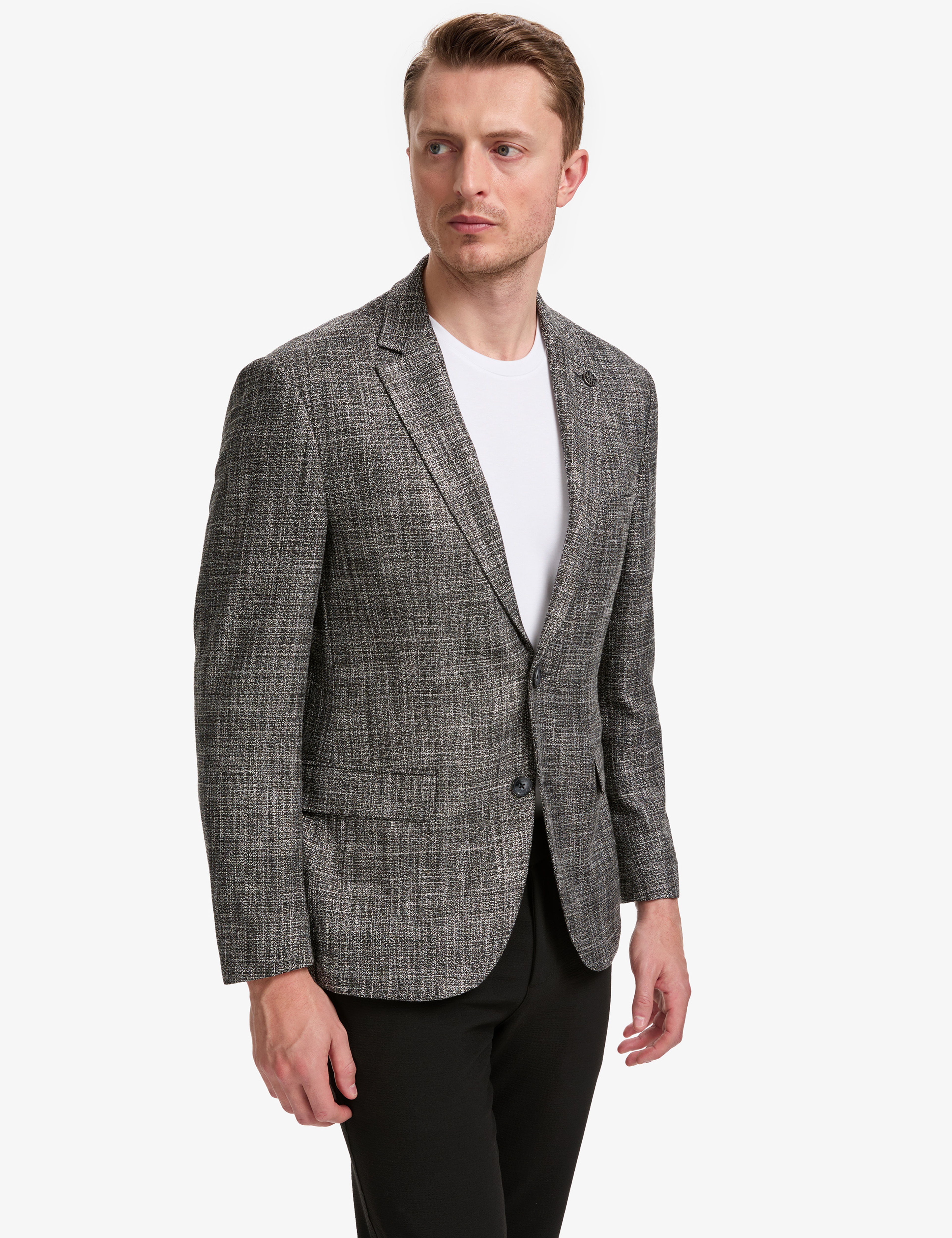 Siyah Slim Fit Ceket - Image 4
