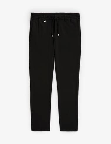 Siyah Ex. Slim Fit Beli Kordonlu Klasik Jogger Pantolon