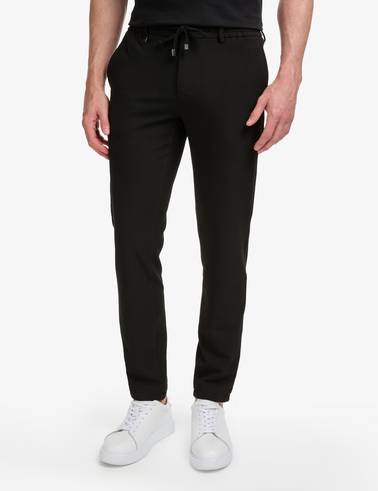 Siyah Ex. Slim Fit Beli Kordonlu Klasik Jogger Pantolon