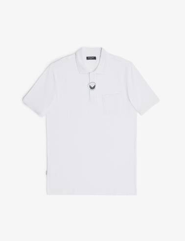 Beyaz Regular Fit %100 Pamuk Düğmeli Polo Yaka Basic Tişört