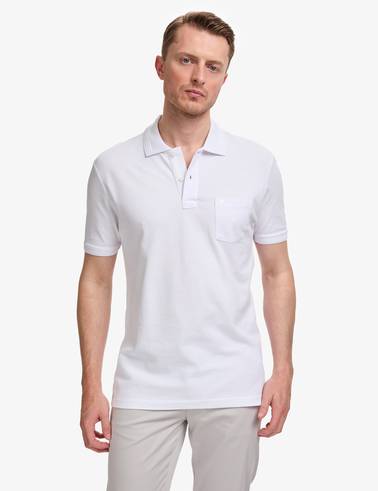 Beyaz Regular Fit %100 Pamuk Düğmeli Polo Yaka Basic Tişört