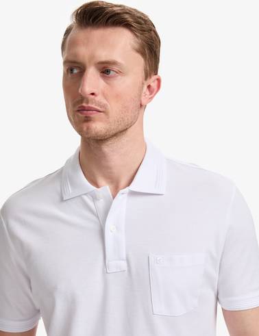 Beyaz Regular Fit %100 Pamuk Düğmeli Polo Yaka Basic Tişört