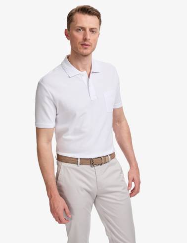 Beyaz Regular Fit %100 Pamuk Düğmeli Polo Yaka Basic Tişört