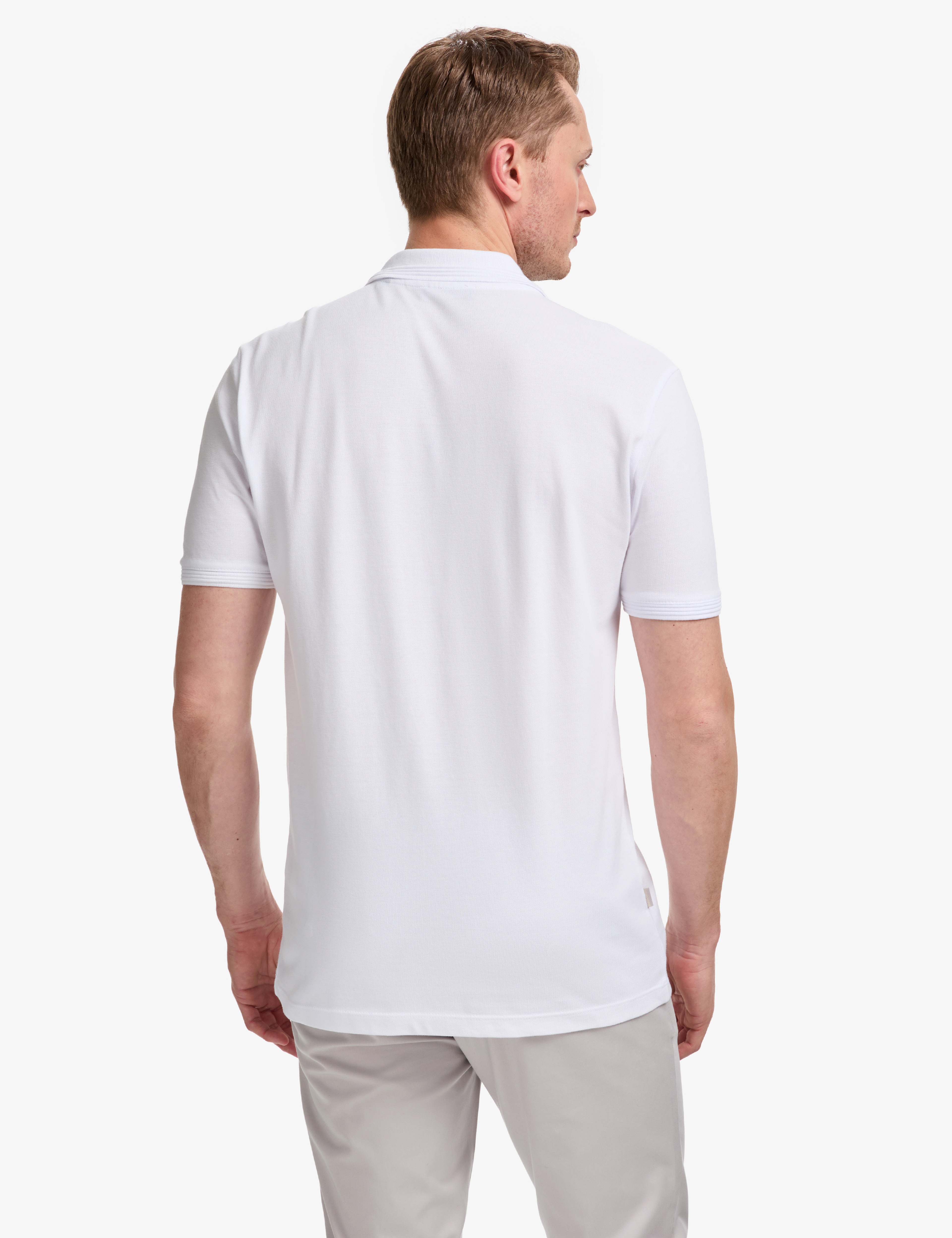 Beyaz Regular Fit %100 Pamuk Düğmeli Polo Yaka Basic Tişört