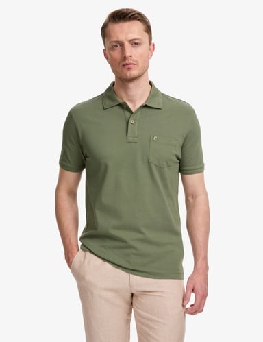 Haki Regular Fit %100 Pamuk Düğmeli Polo Yaka Basic Tişört