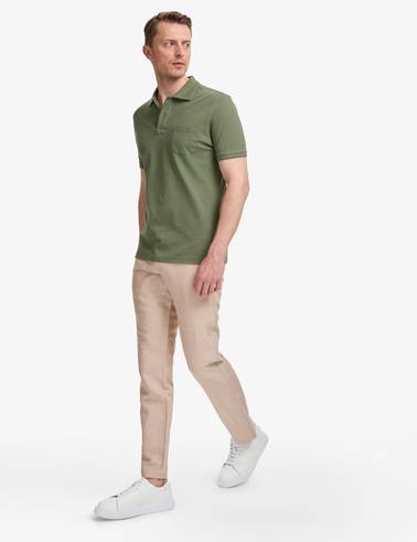 Haki Regular Fit %100 Pamuk Düğmeli Polo Yaka Basic Tişört