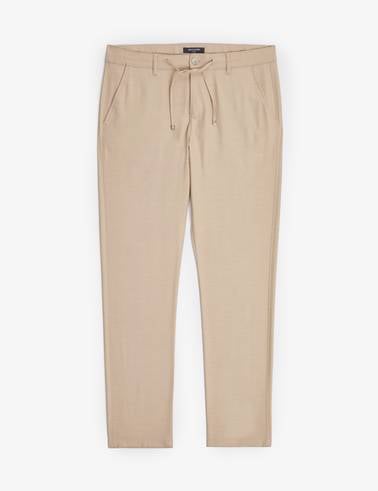 Bej Slim Fit Kanvas Pantolon