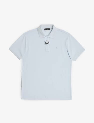 Açık Mavi Slim Fit %100 Pamuk Düğmeli Polo Yaka Basic Tişört