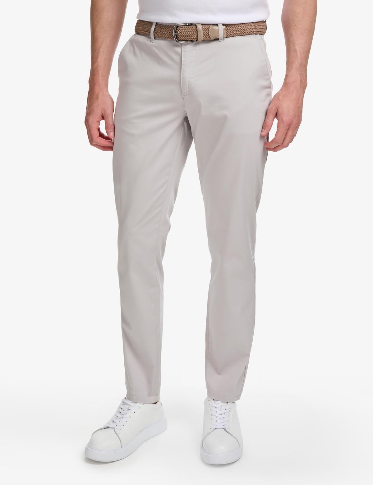 Açık Gri Slim Fit Kanvas Pantolon - 50321979233