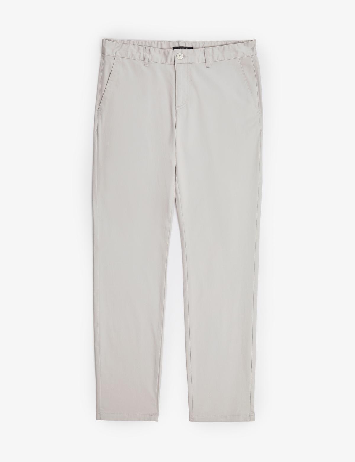 Açık Gri Slim Fit Kanvas Pantolon - 50321979233