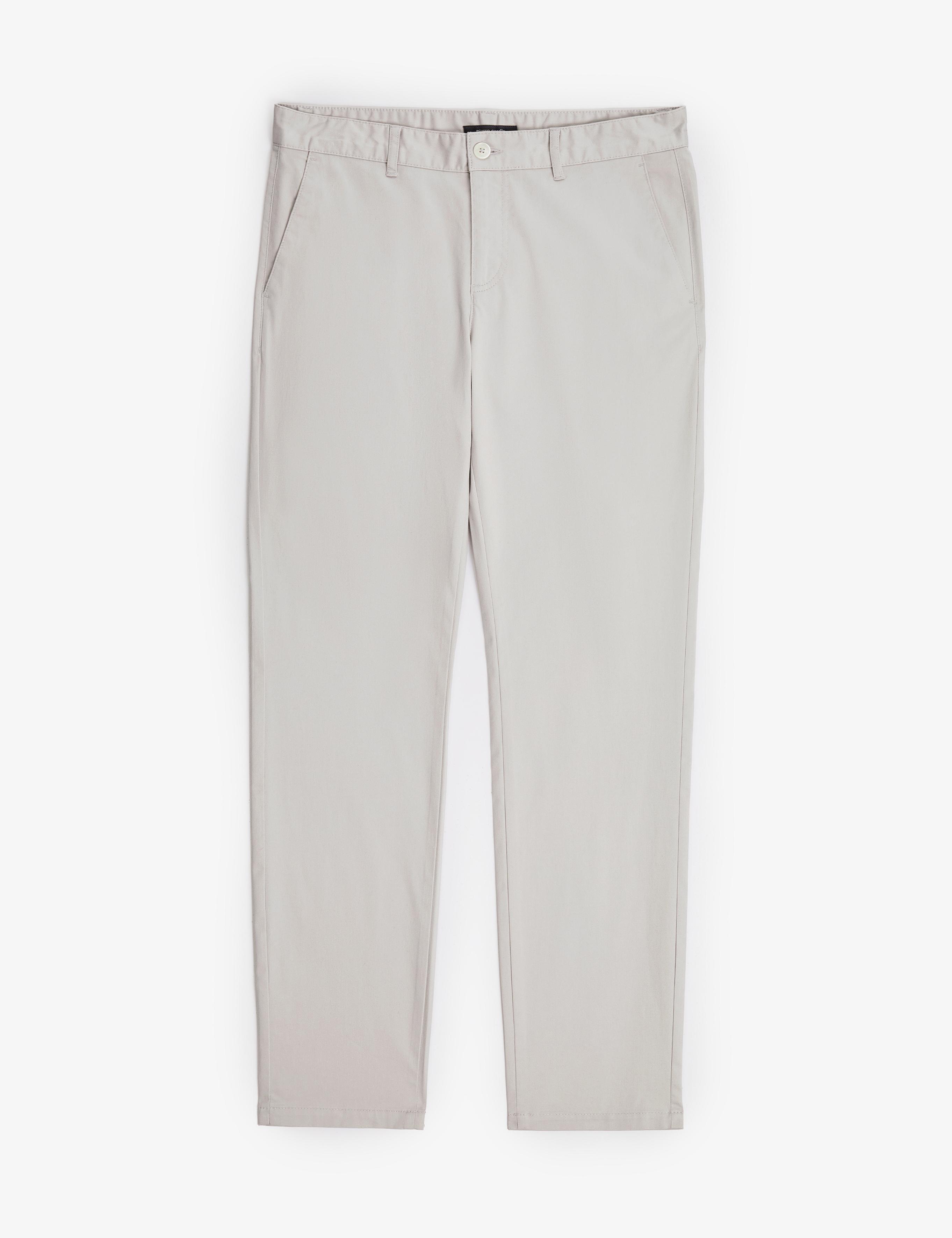 Açık Gri Slim Fit Kanvas Pantolon