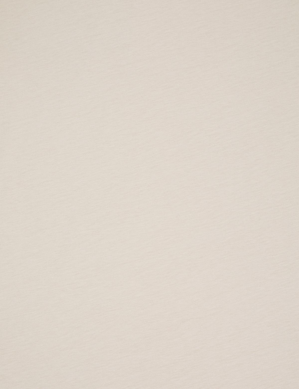 Bej Comfort Fit %100 Pamuk Bisiklet Yaka Basic Tişört - 50325300012