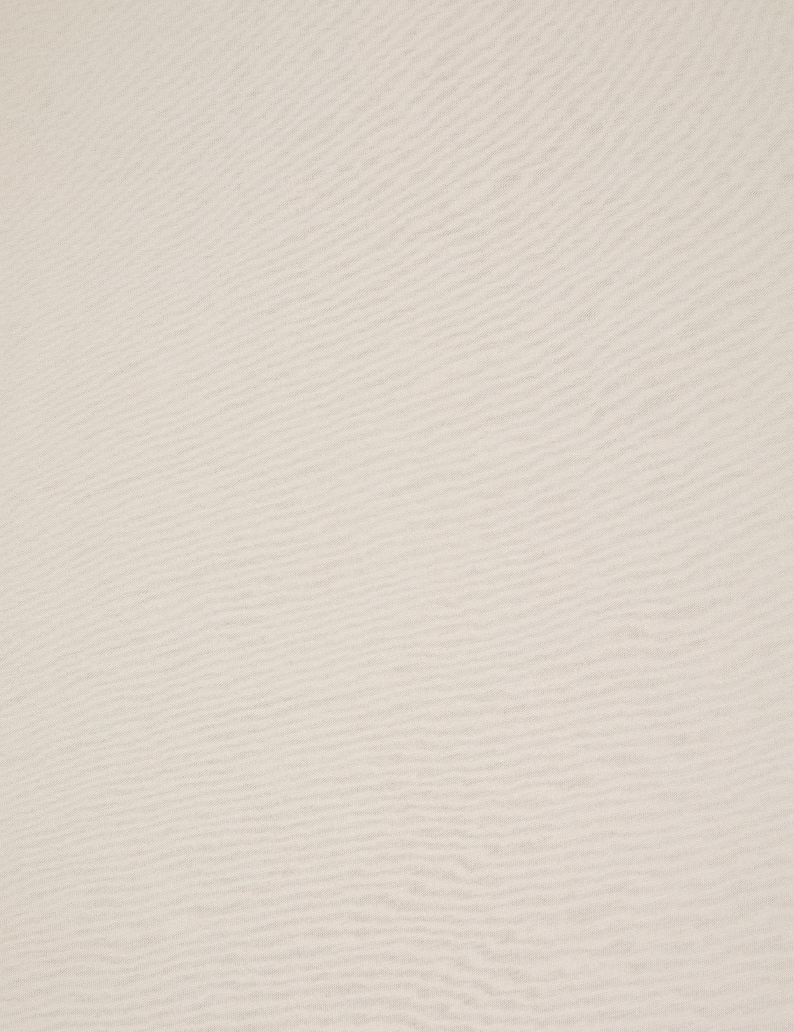 Bej Comfort Fit %100 Pamuk Bisiklet Yaka Basic Tişört