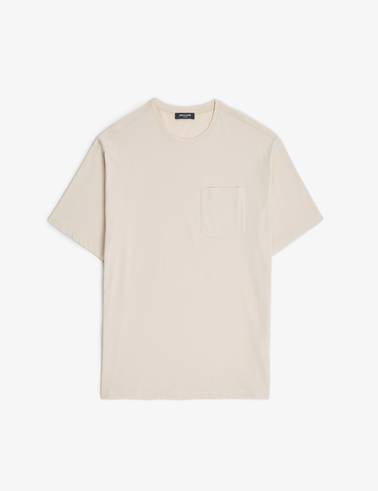 Bej Comfort Fit %100 Pamuk Bisiklet Yaka Basic Tişört