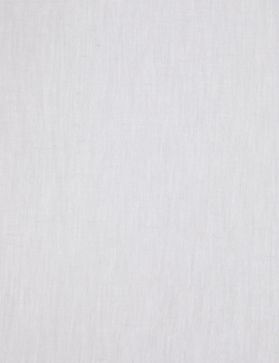 Açık Gri Keten Karışımlı Regular Fit Uzun Kollu Gömlek