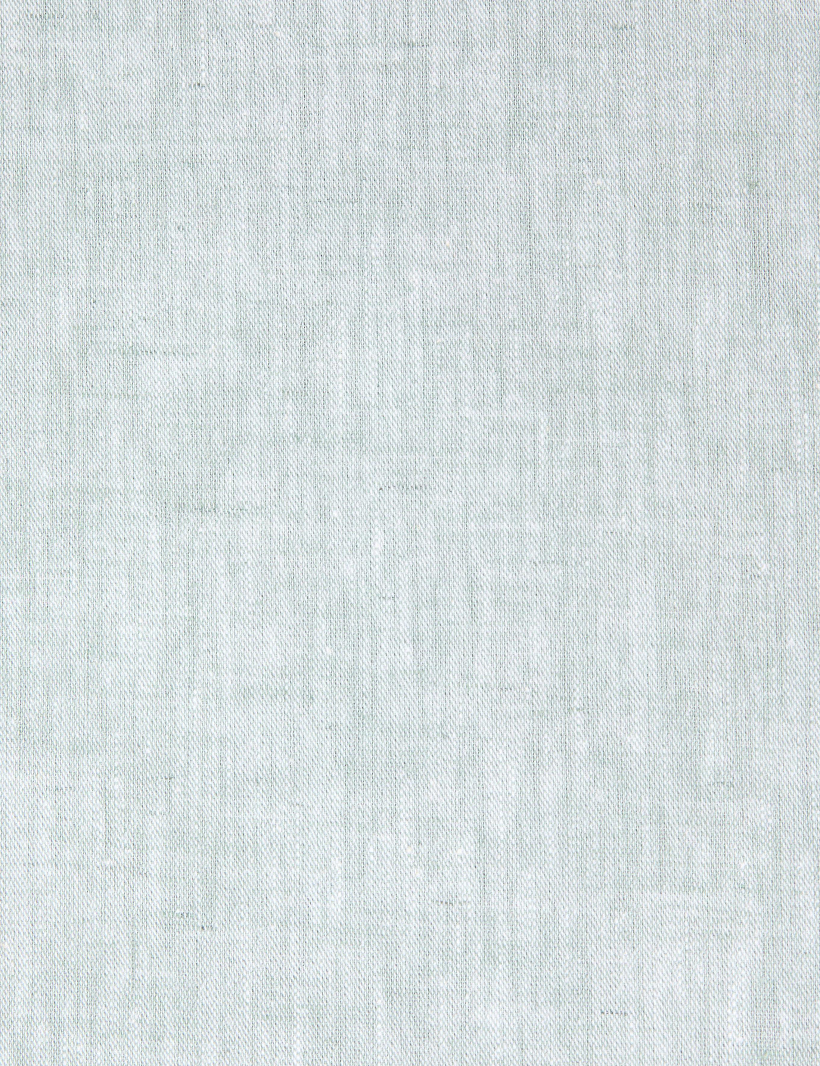 Su Yeşili Keten Karışımlı Regular Fit Uzun Kollu Gömlek