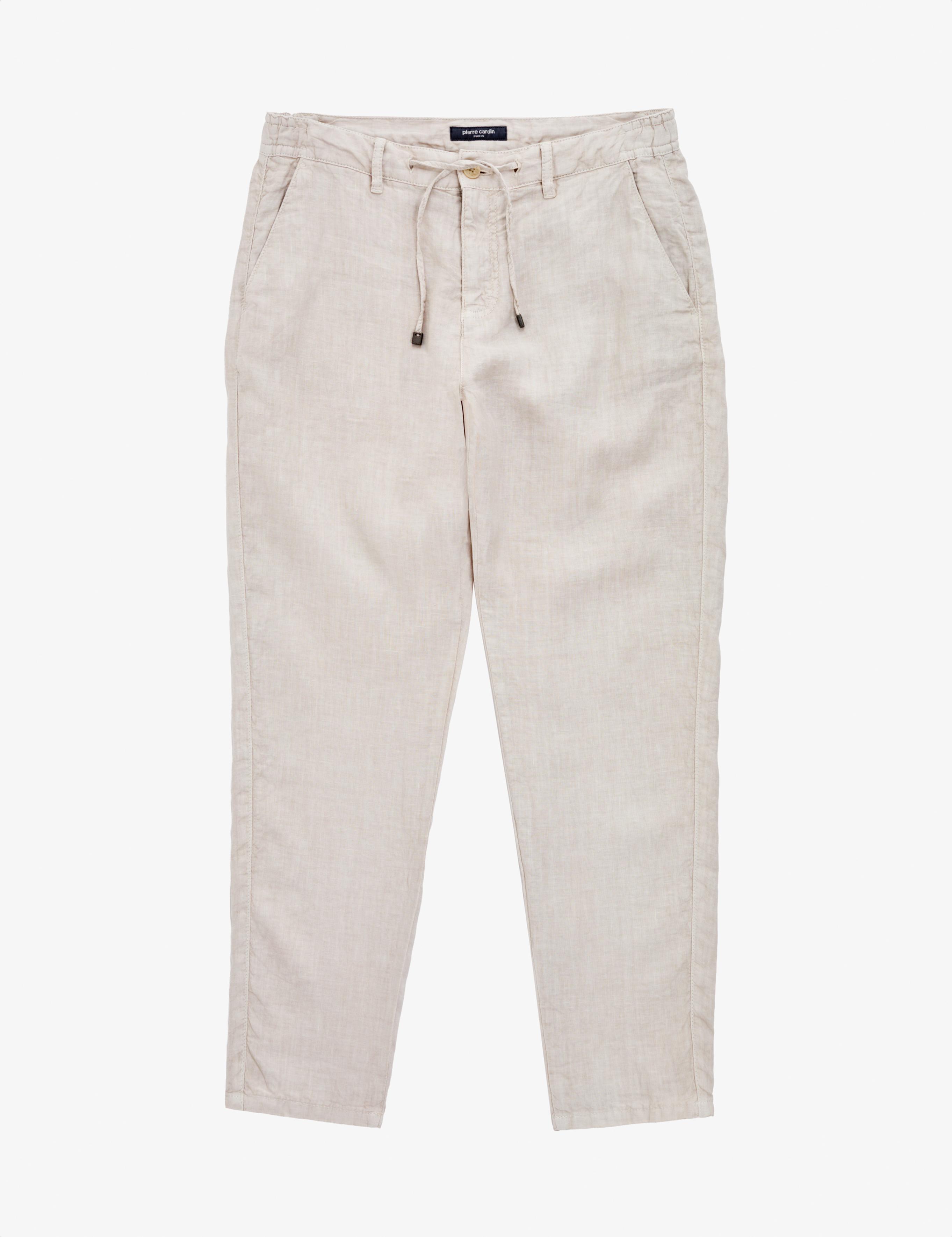 Bej Carrot Fit Kanvas Pantolon