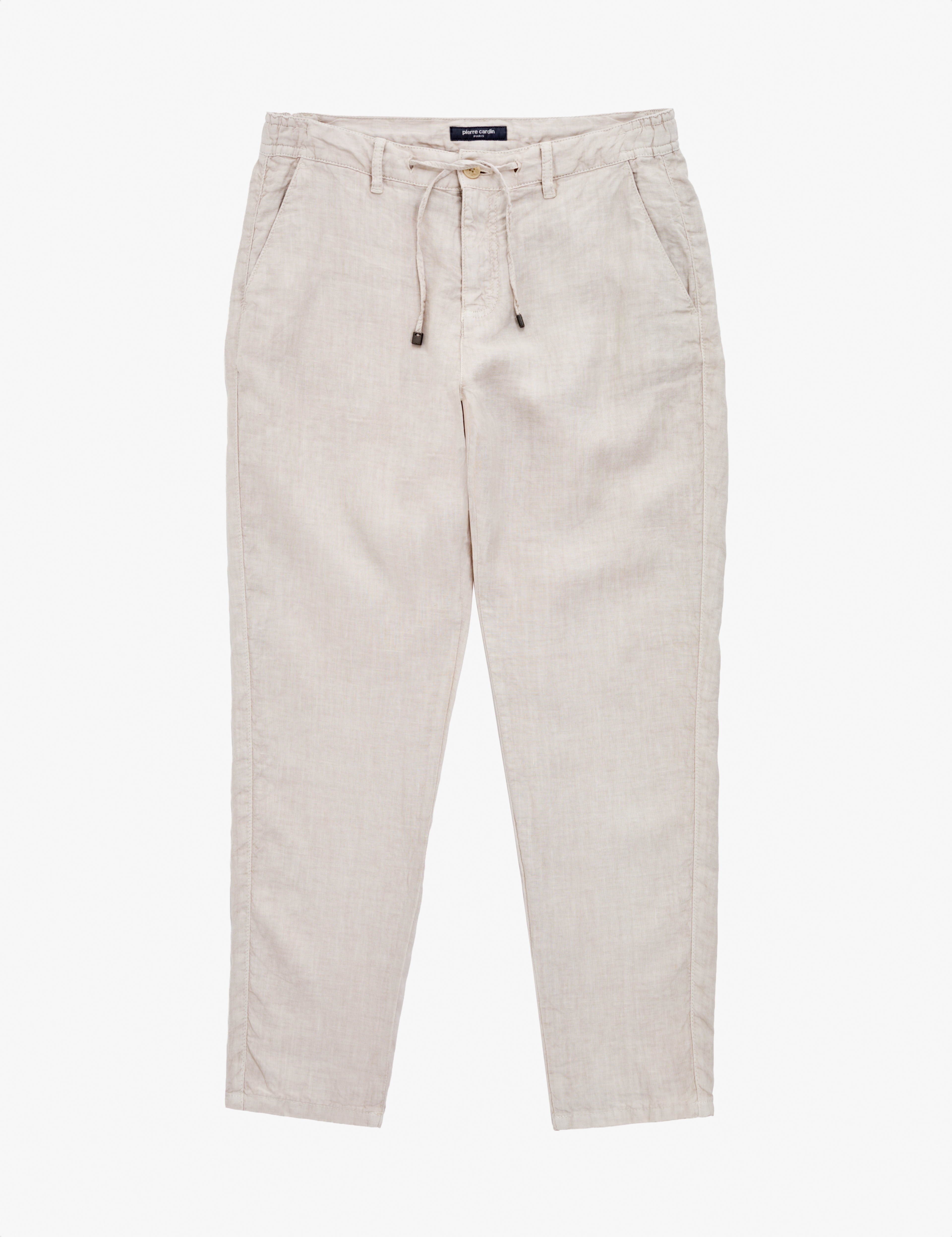 Bej Carrot Fit %100 Keten Kanvas Pantolon - Image 5