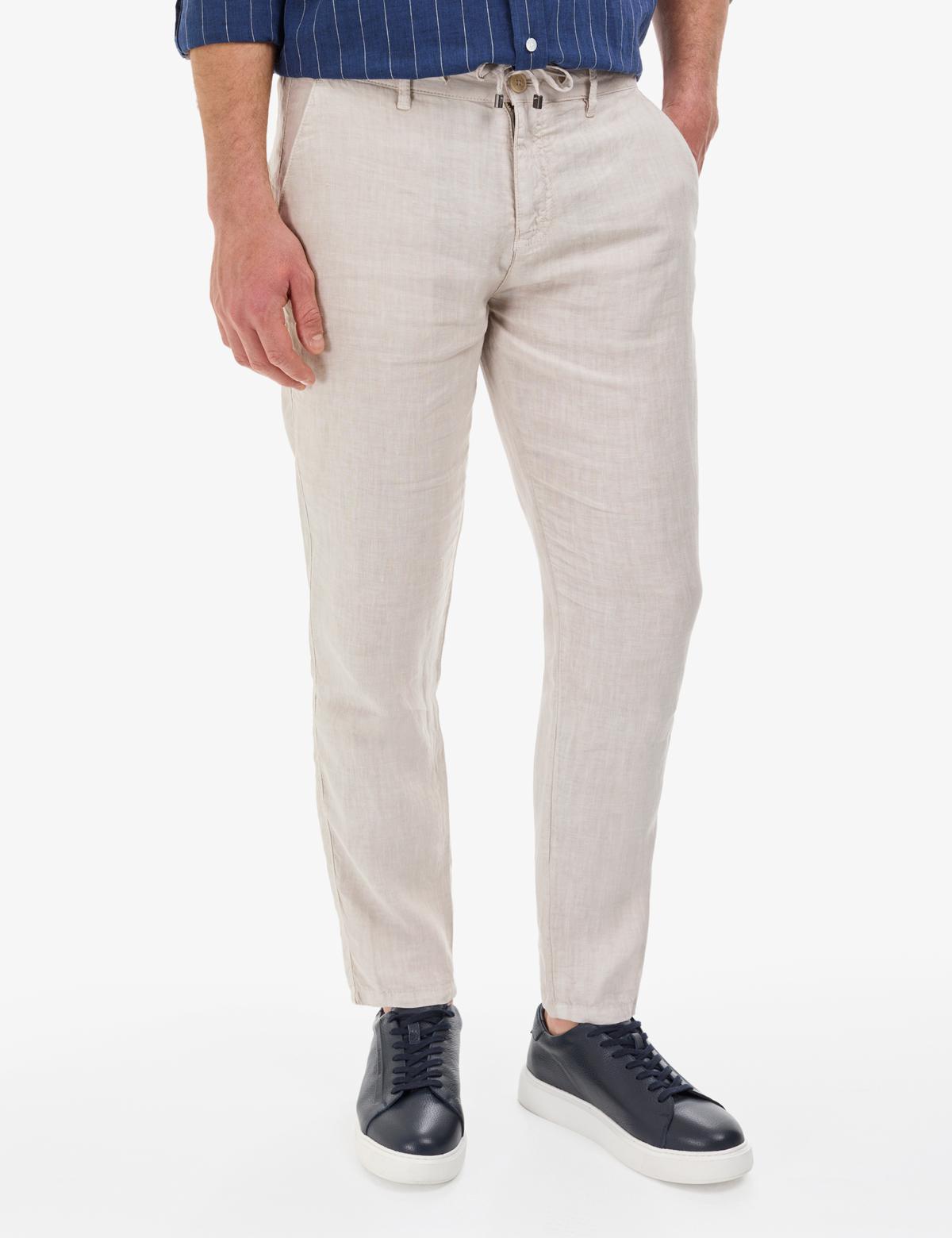 Bej Carrot Fit Kanvas Pantolon - 50320846580