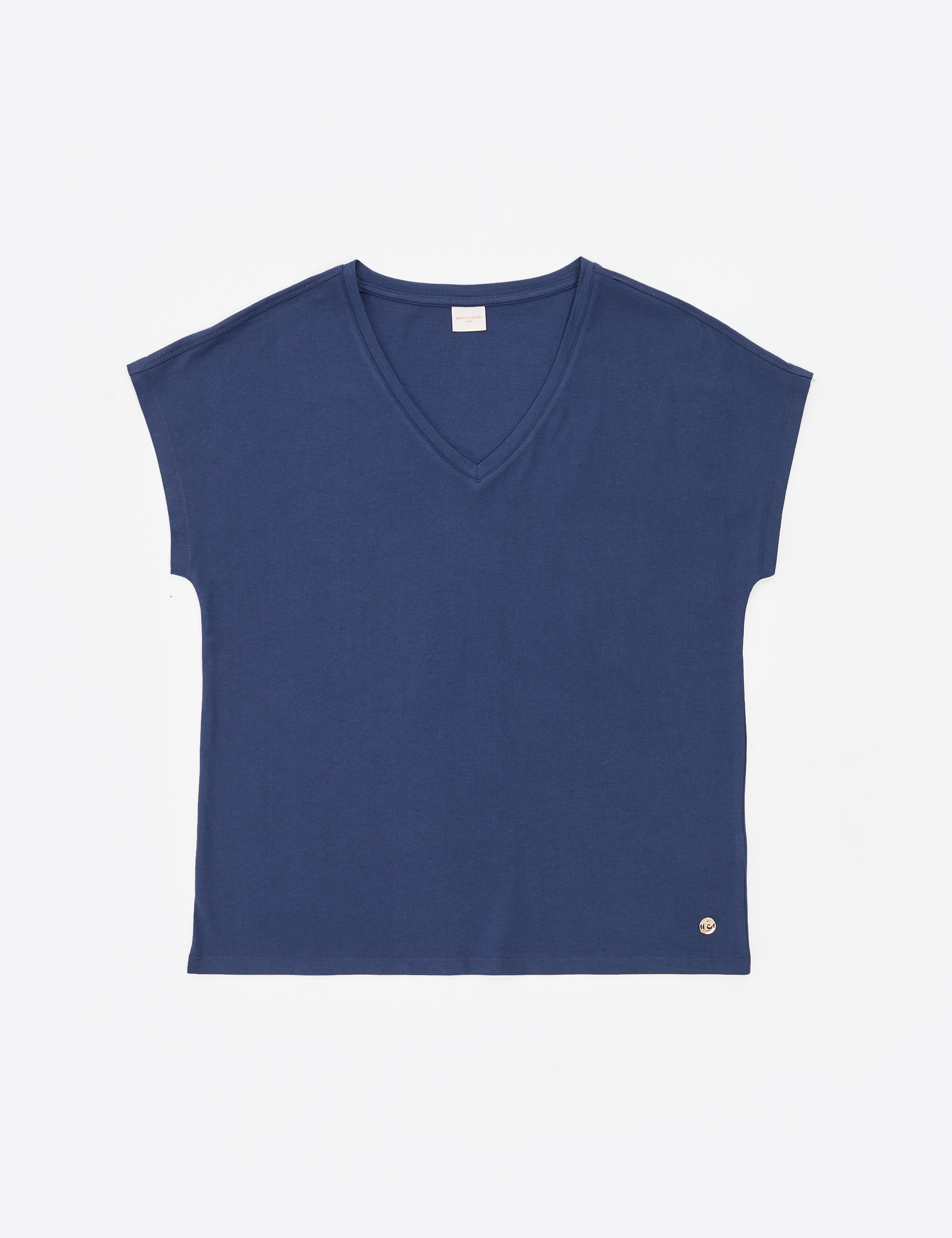 Lacivert Regular Fit V Yaka Basic Tişört