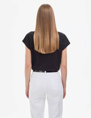 Siyah Regular Fit V Yaka Basic Tişört