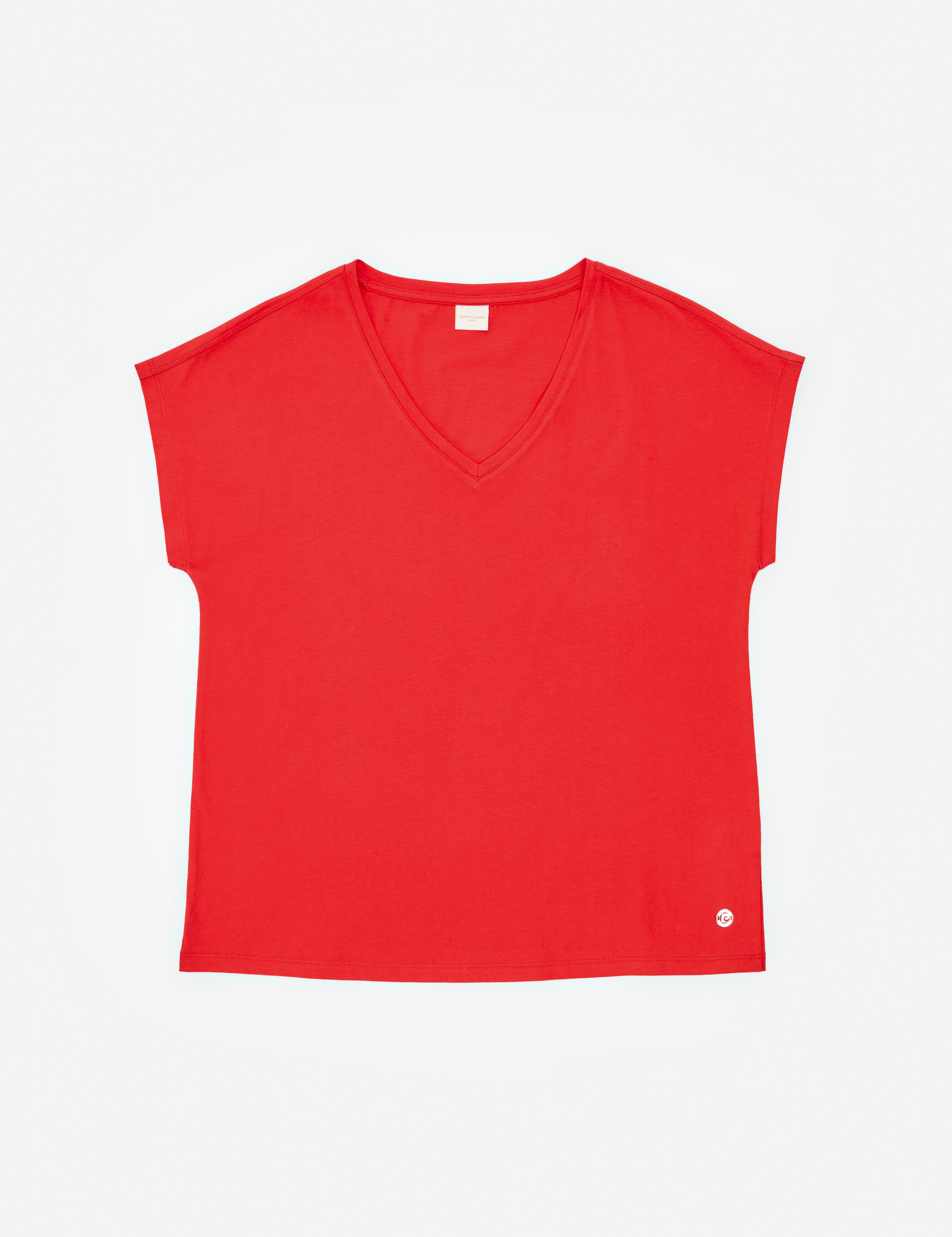 Kırmızı Regular Fit V Yaka Basic Tişört - Image 6
