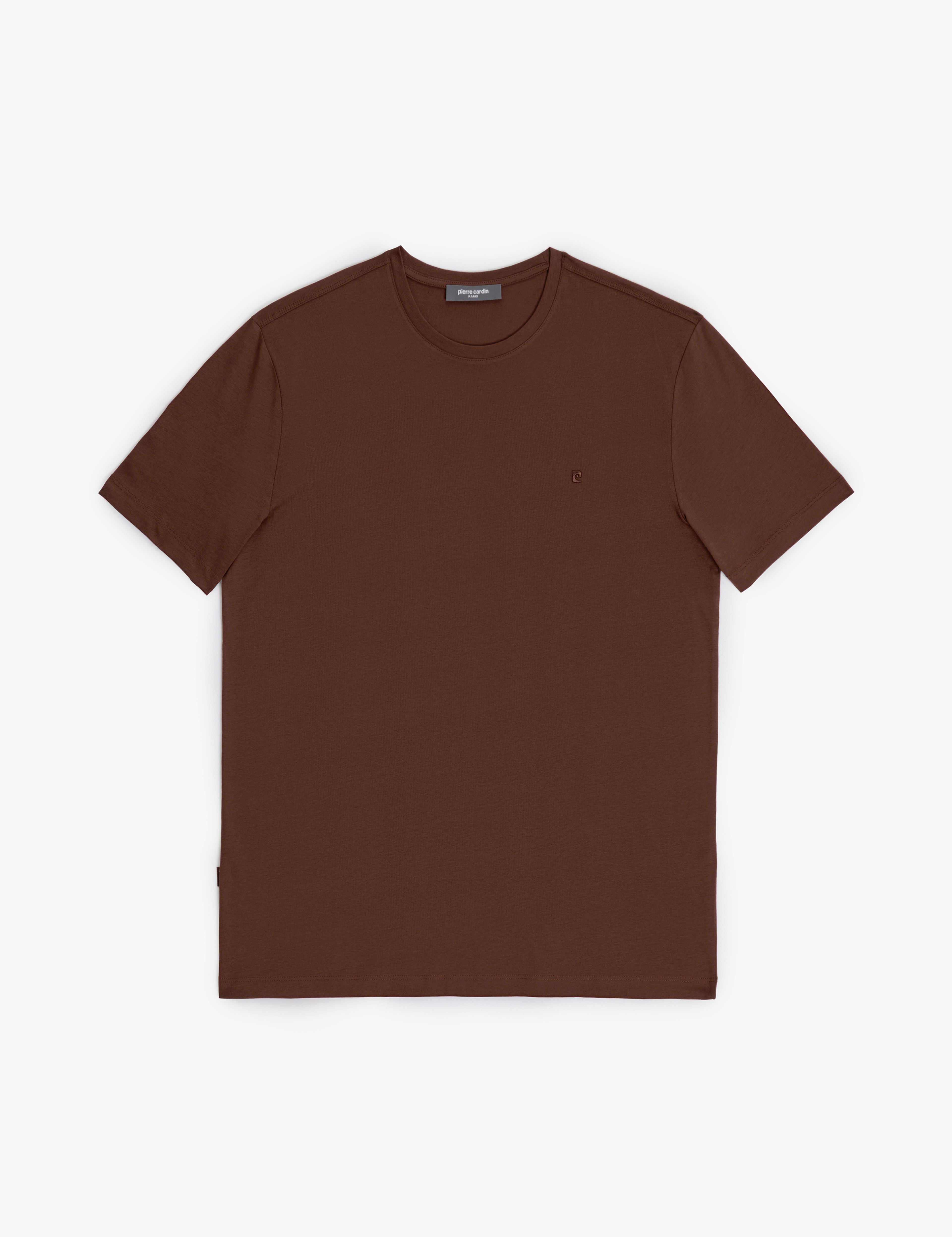 Koyu Kahverengi Regular Fit %100 Pamuk Bisiklet Yaka Basic Tişört - Image 7