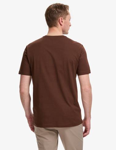 Koyu Kahverengi Regular Fit %100 Pamuk Bisiklet Yaka Basic Tişört