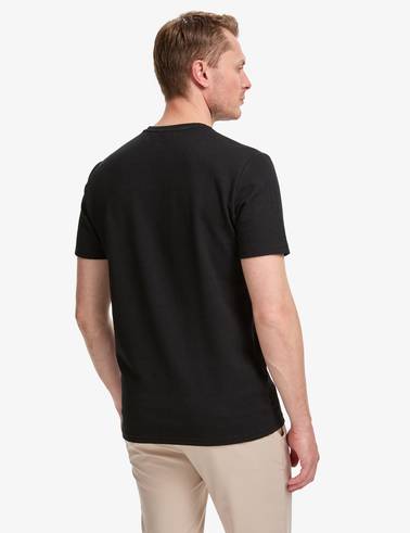 Siyah Regular Fit Bisiklet Yaka Tişört