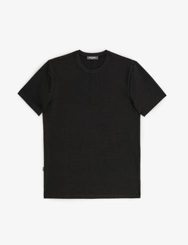 Siyah Regular Fit Bisiklet Yaka Tişört