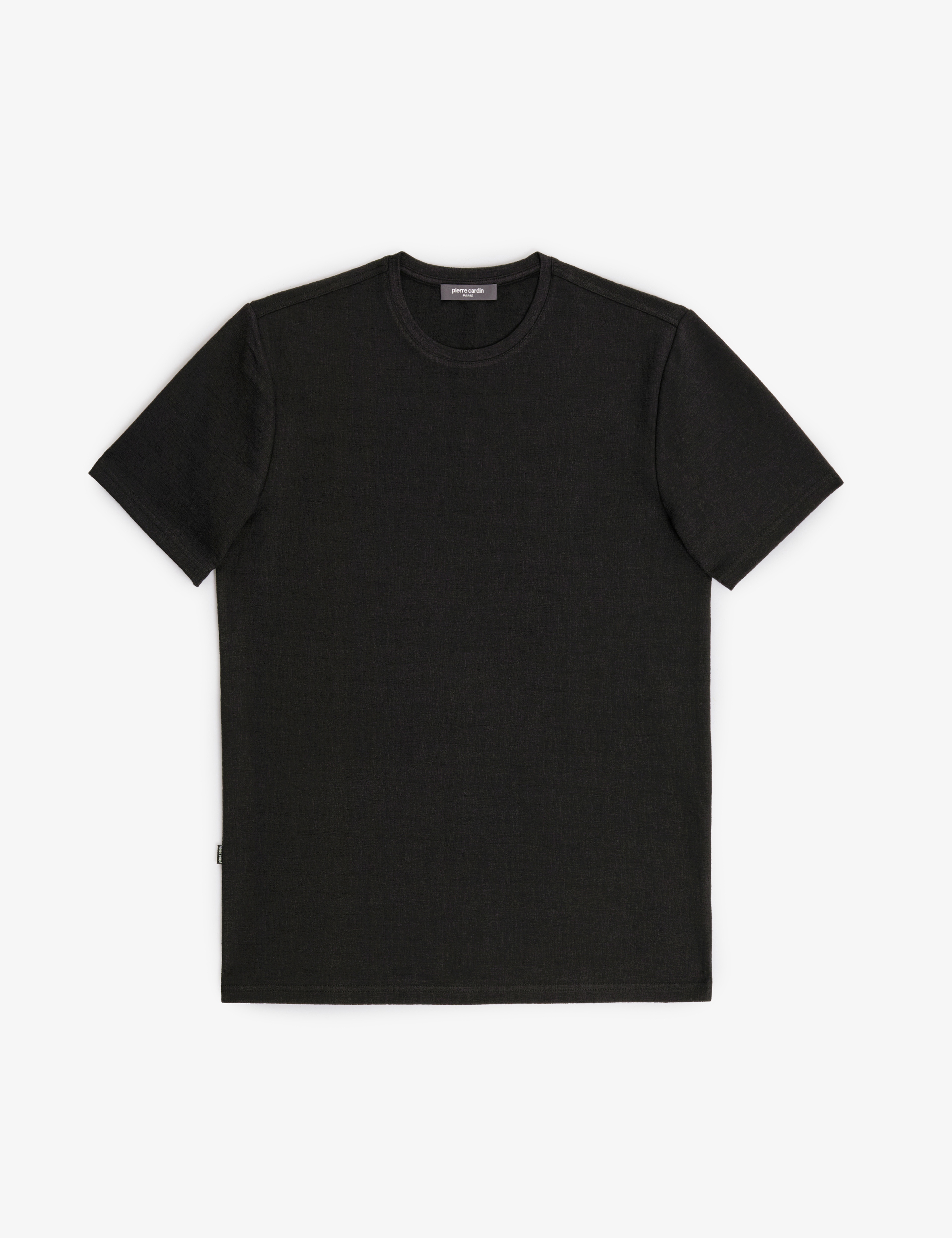 Siyah Regular Fit Bisiklet Yaka Tişört