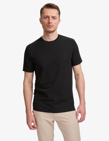 Siyah Regular Fit Bisiklet Yaka Tişört