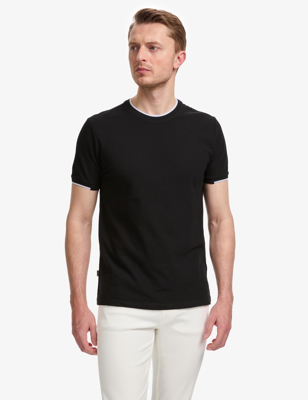 Siyah Slim Fit Tişört - 50327865031