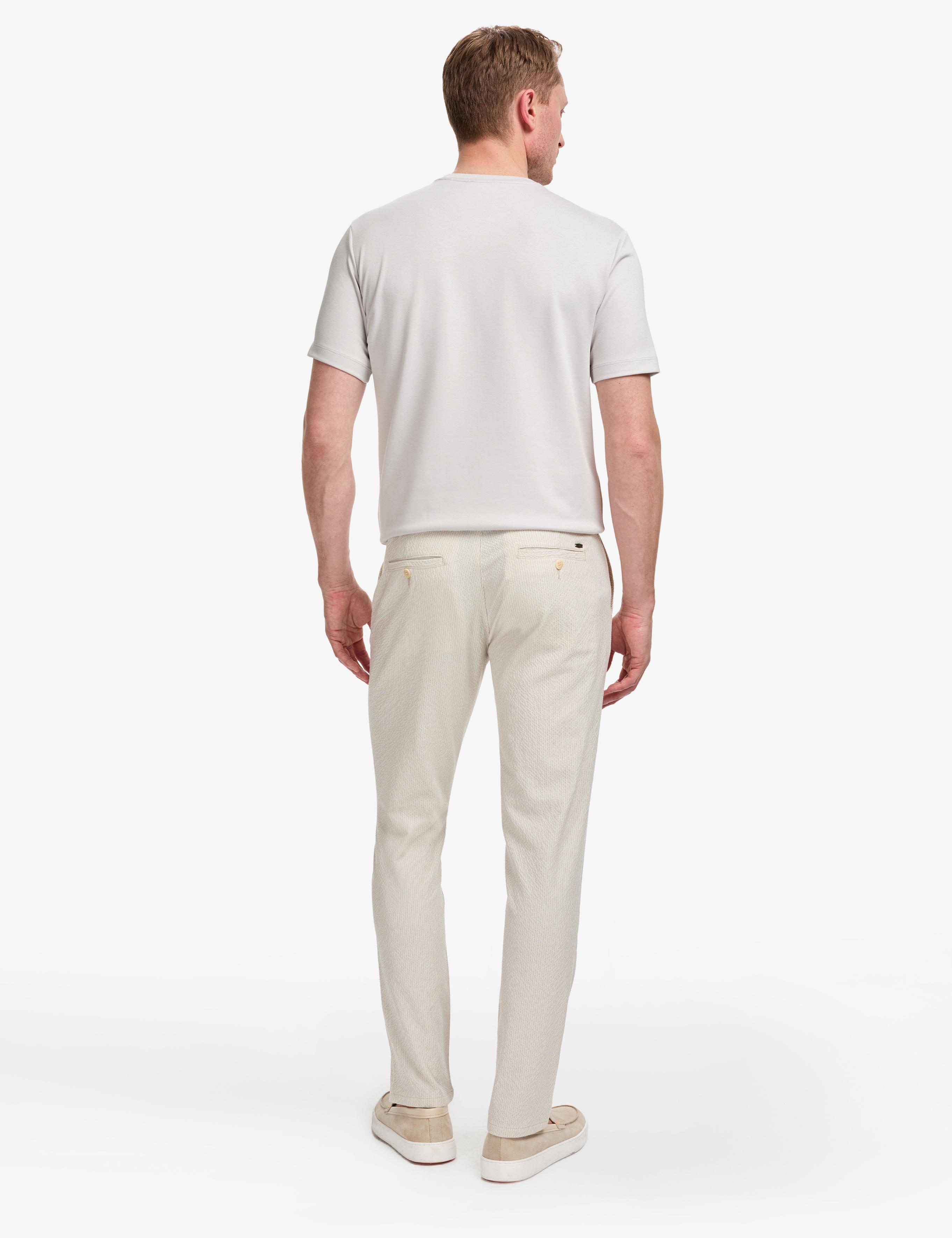 Bej Slim Fit Gofre Yazlık Kanvas Pantolon