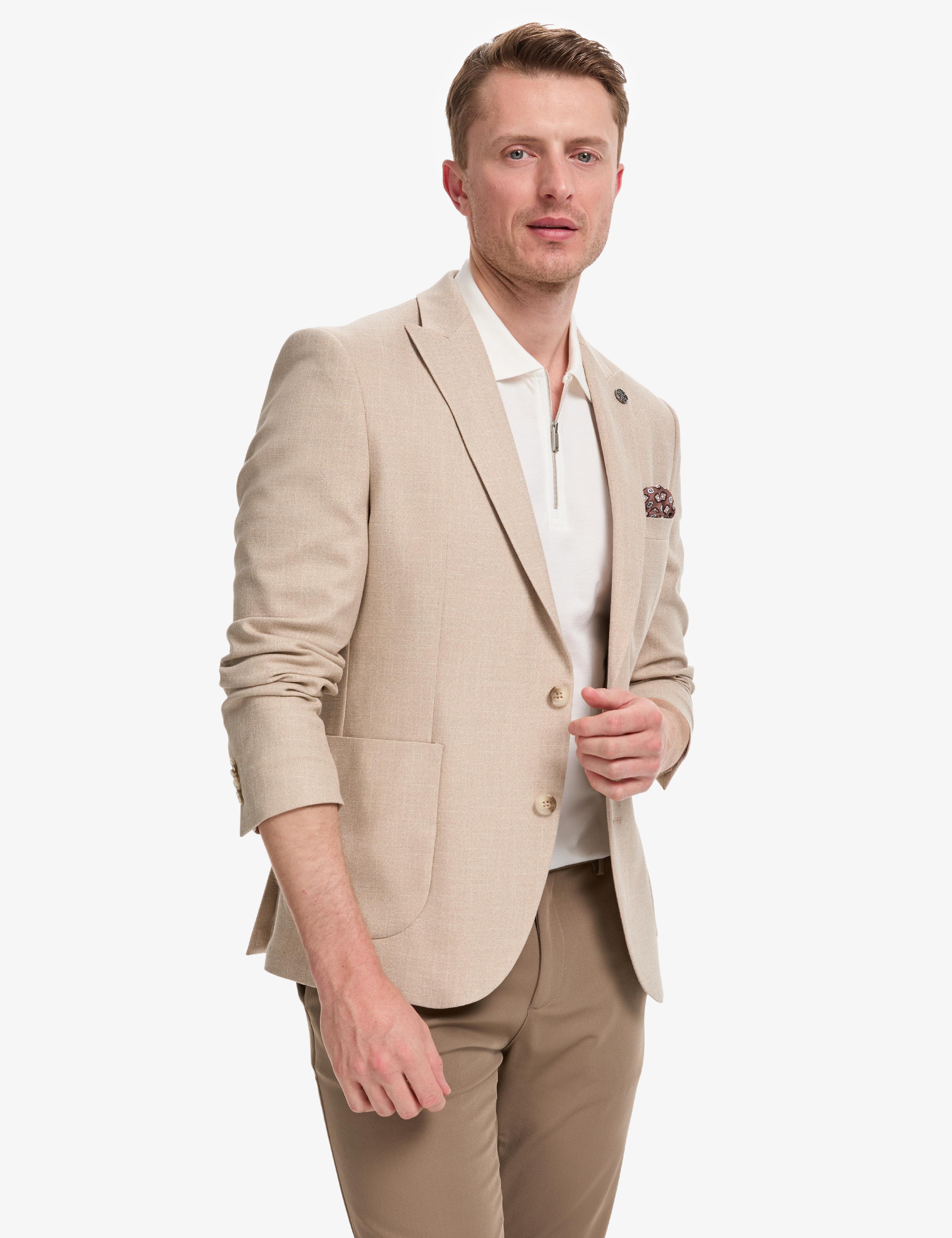 Açık Kahverengi Ex. Slim Fit %100 Pamuk Ceket