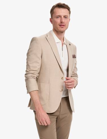 Açık Kahverengi Ex. Slim Fit %100 Pamuk Ceket