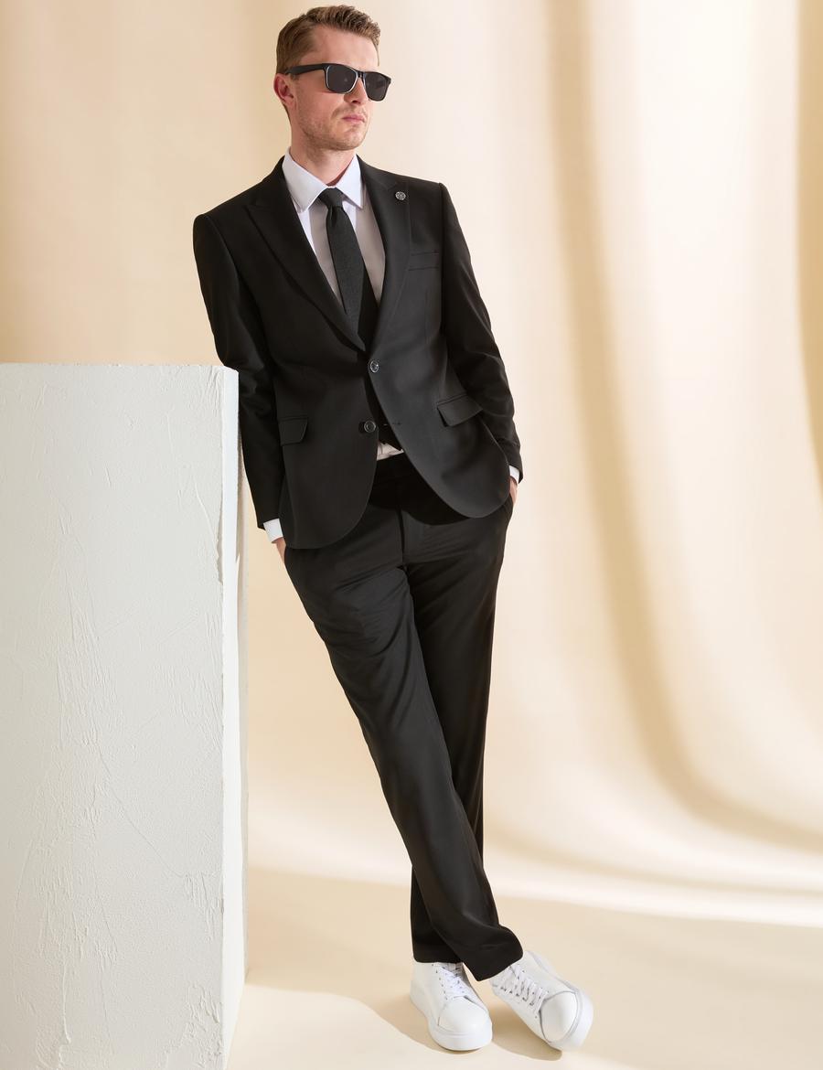 Siyah Slim Fit Takım Elbise