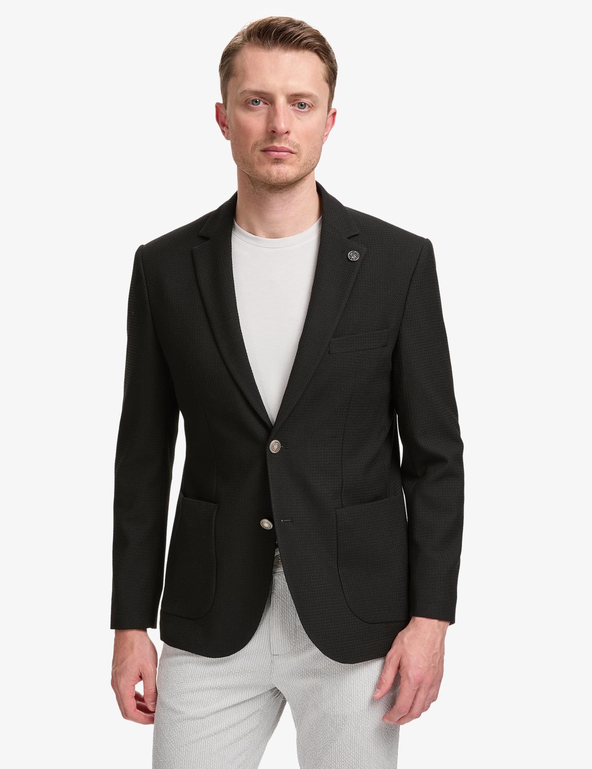 Siyah Slim Fit Ceket - 50324266086