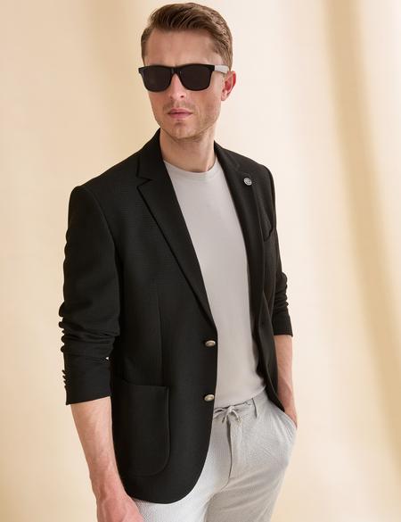 Siyah Slim Fit Ceket - 50324266086