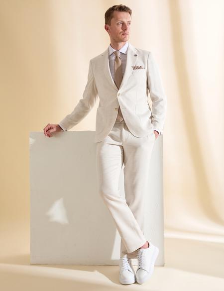 Bej Slim Fit Takım Elbise - 50324263047