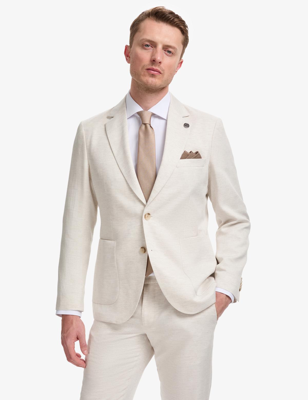 Bej Slim Fit Takım Elbise - 50324263047