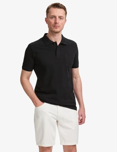 Siyah Regular Fit %100 Pamuk Düğmeli Polo Yaka Basic Tişört
