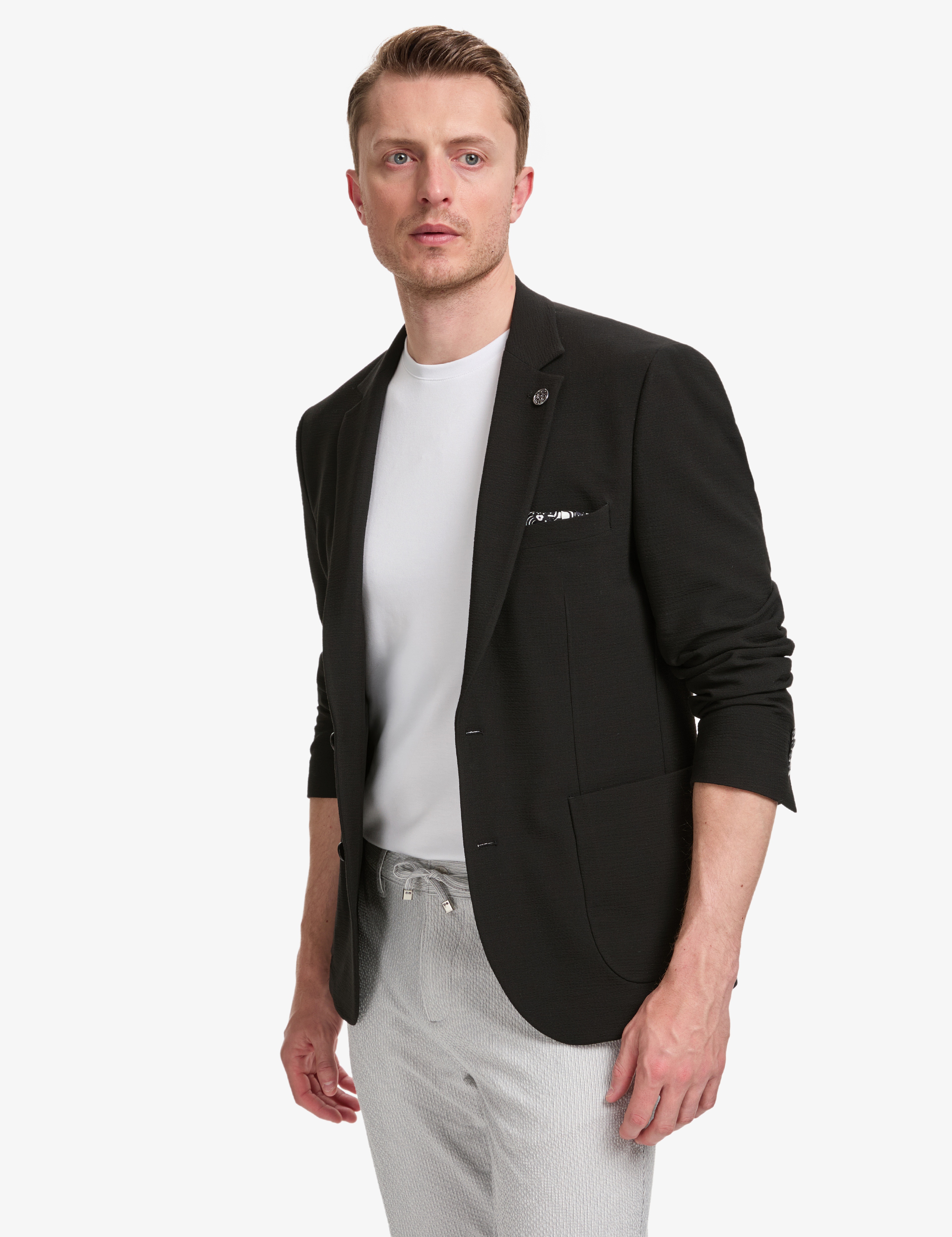 Siyah Ex. Slim Fit Ceket - Image 3