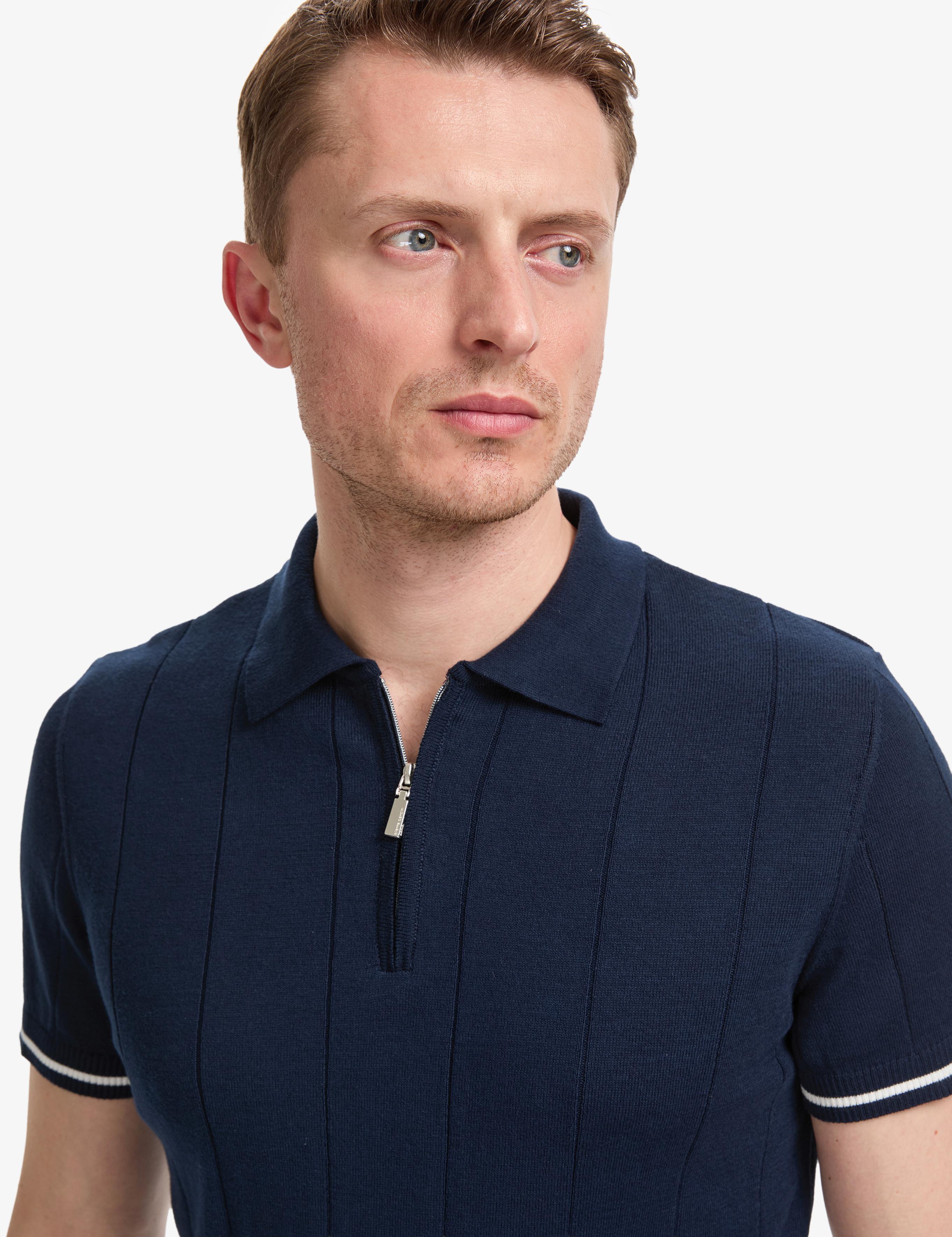 Lacivert Slim Fit Polo Yaka Triko Tişört