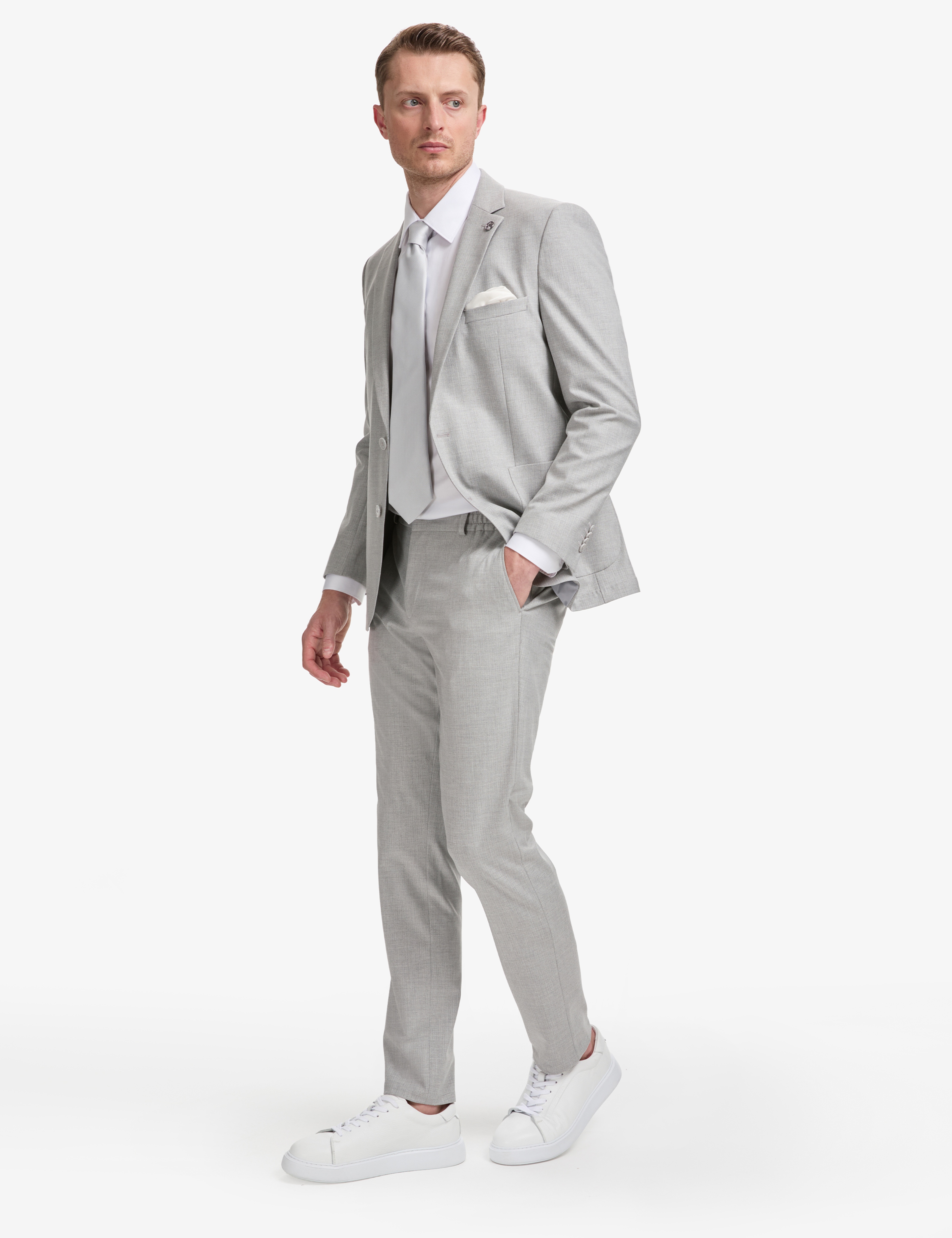 Gri Extra Slim Fit Takım Elbise - Image 4