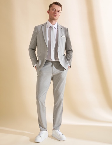 Gri Extra Slim Fit Takım Elbise